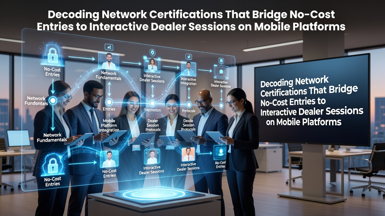 Network certification icons and mobile interfaces showing secure live dealer connections