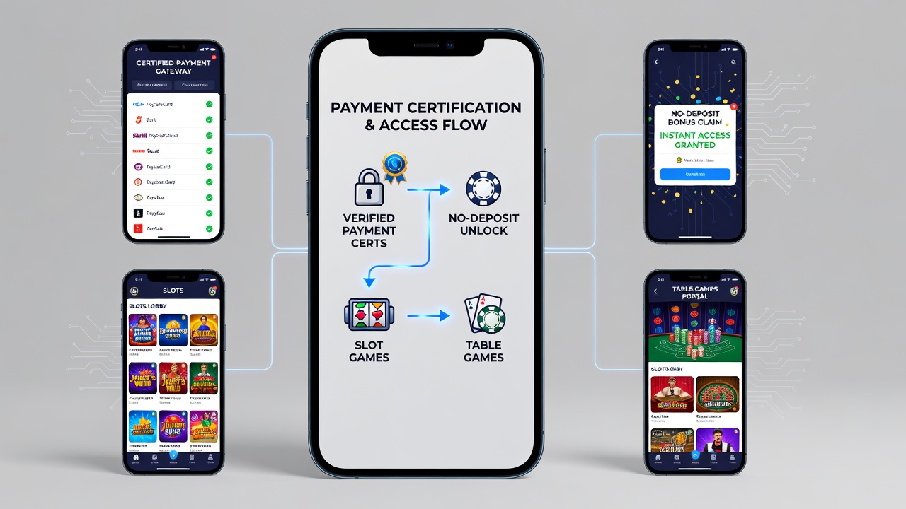 Diagram of certification integration in mobile casino apps