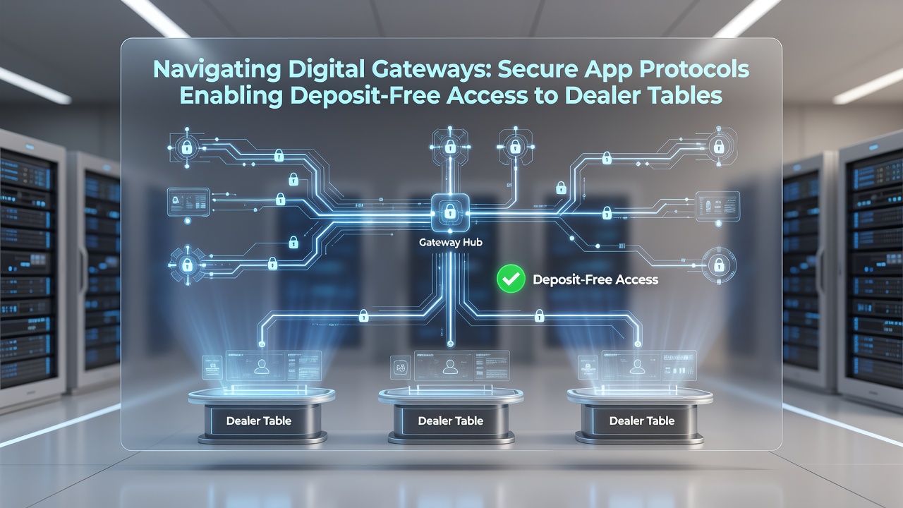 Illustration of encrypted data flows between mobile devices and casino servers for secure no-deposit gaming sessions